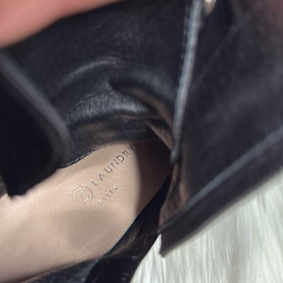 Laundry Black Satin Silver Studded Motto Boots - Picture 9 of 9